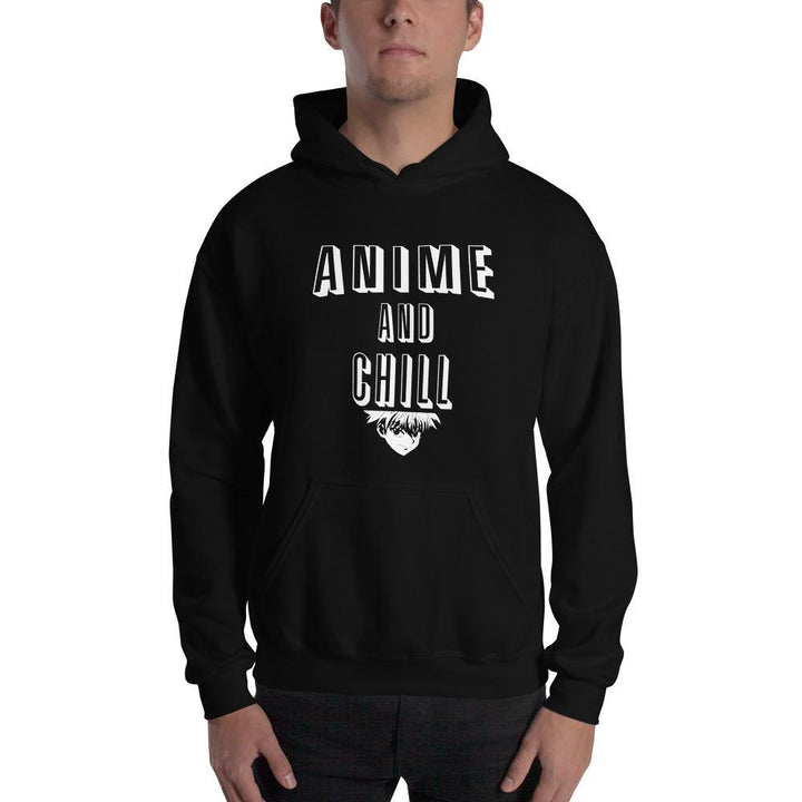 "Anime And Chill" Basic Hoodie - Pinned Up Ink