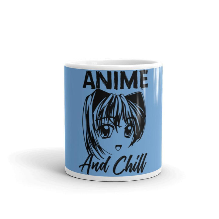 "Anime and Chill-Excited" Mug (Light Blue) - Pinned Up Ink