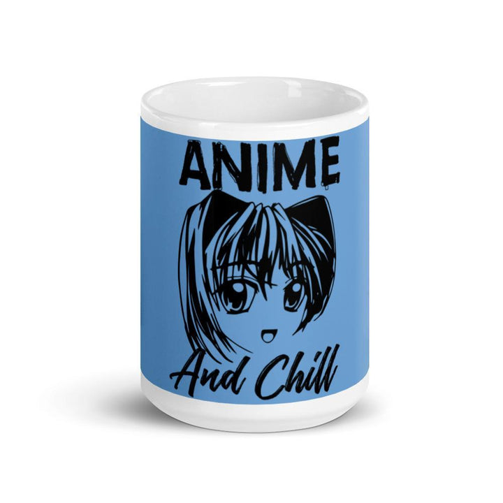 "Anime and Chill-Excited" Mug (Light Blue) - Pinned Up Ink