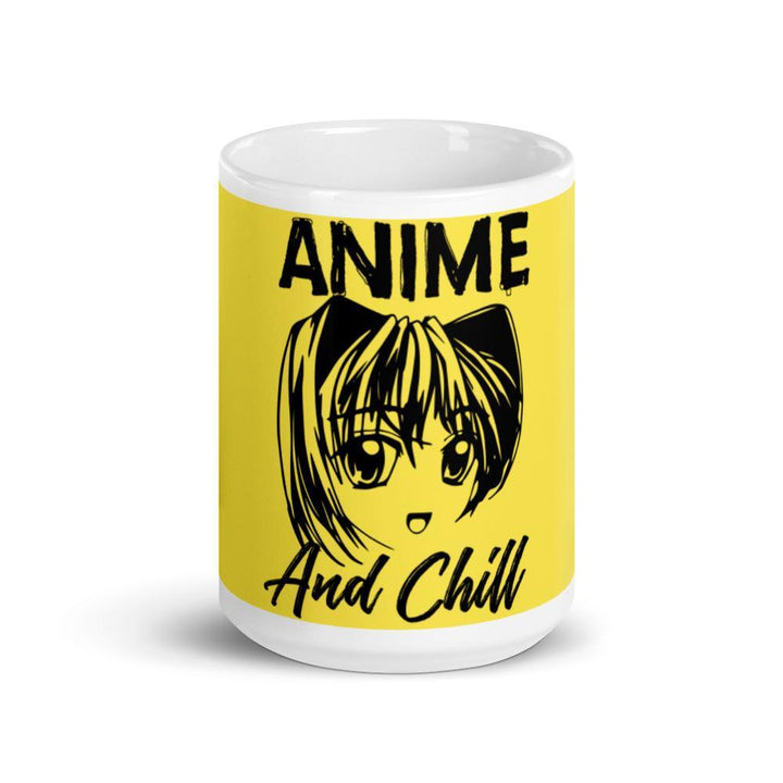 "Anime and Chill-Excited" Mug (Yellow) - Pinned Up Ink