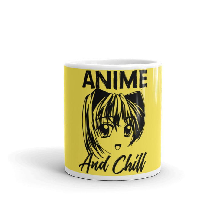 "Anime and Chill-Excited" Mug (Yellow) - Pinned Up Ink