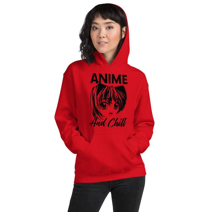 "Anime and Chill" Front Only Hoodie - Pinned Up Ink