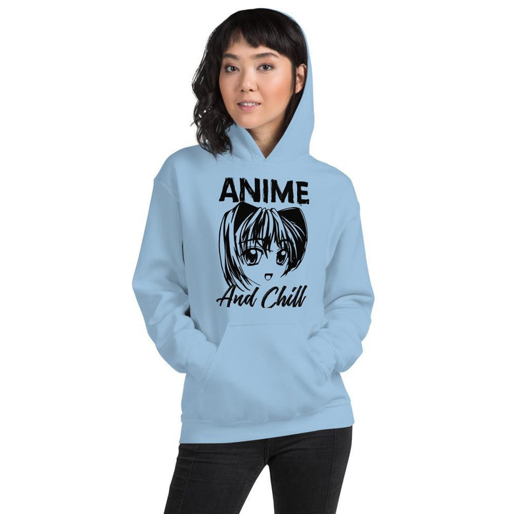 "Anime and Chill" Front Only Hoodie - Pinned Up Ink