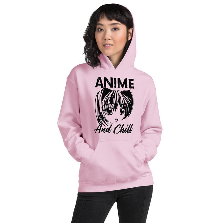 "Anime and Chill" Front Only Hoodie - Pinned Up Ink