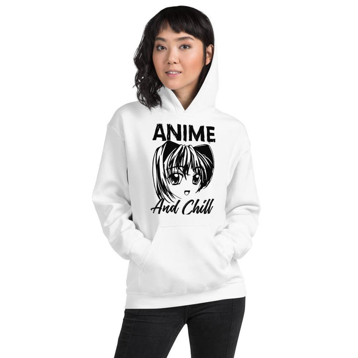 "Anime and Chill" | Happy Girl | Unisex Hoodie - Pinned Up Ink