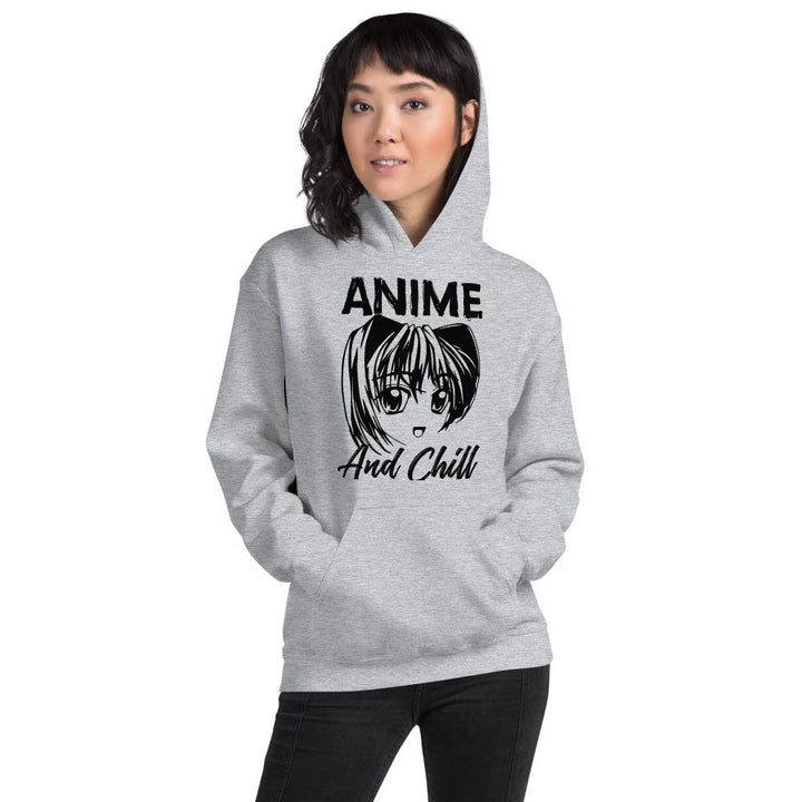 "Anime and Chill" | Happy Girl | Unisex Hoodie - Pinned Up Ink