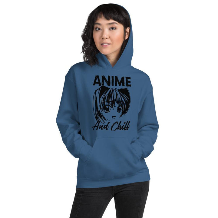 "Anime and Chill" | Happy Girl | Unisex Hoodie - Pinned Up Ink