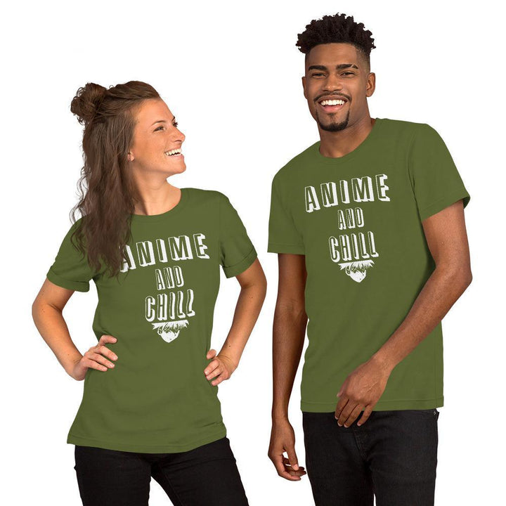 "Anime and Chill" Short - Sleeve Unisex T-Shirt - Pinned Up Ink