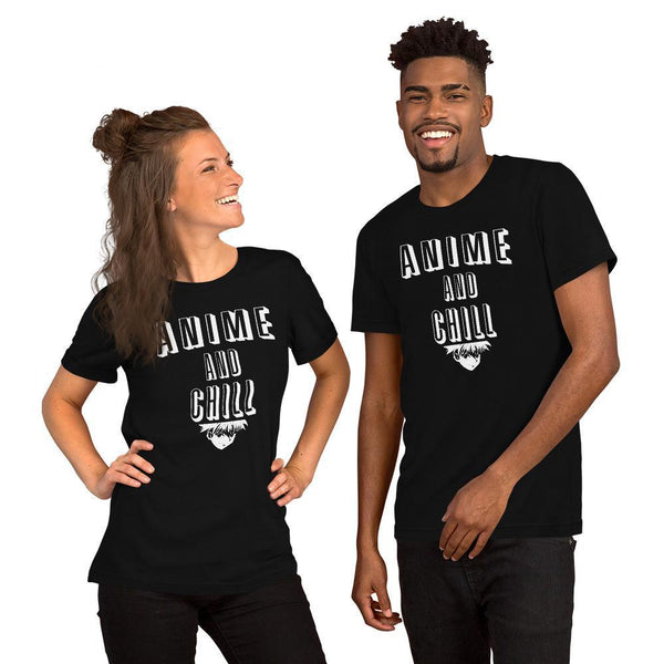 "Anime and Chill" Short - Sleeve Unisex T-Shirt - Pinned Up Ink