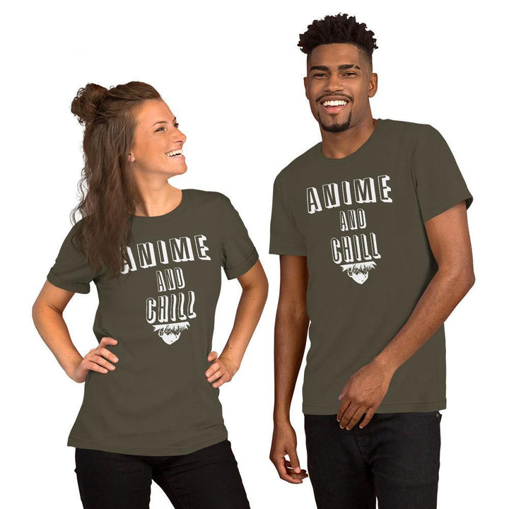 "Anime and Chill" Short - Sleeve Unisex T-Shirt - Pinned Up Ink