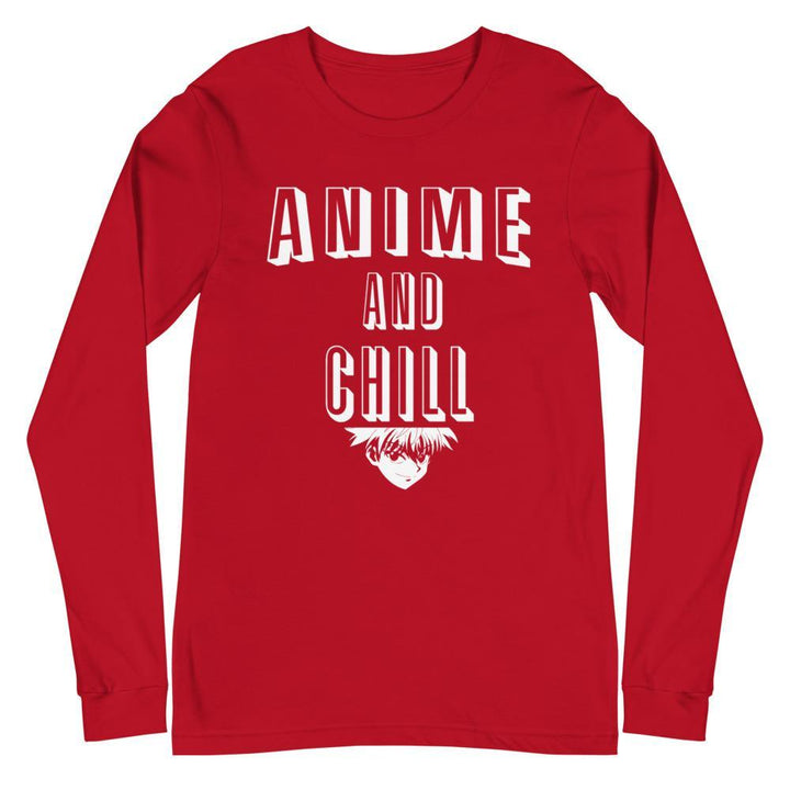 "Anime And Chill" Unisex Long Sleeve Tee - Pinned Up Ink