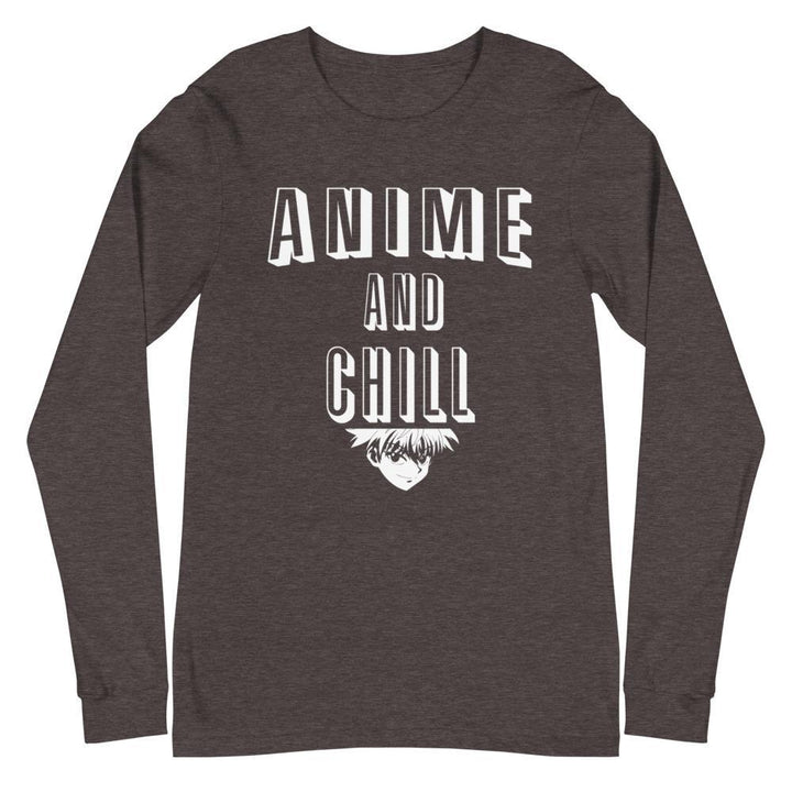 "Anime And Chill" Unisex Long Sleeve Tee - Pinned Up Ink