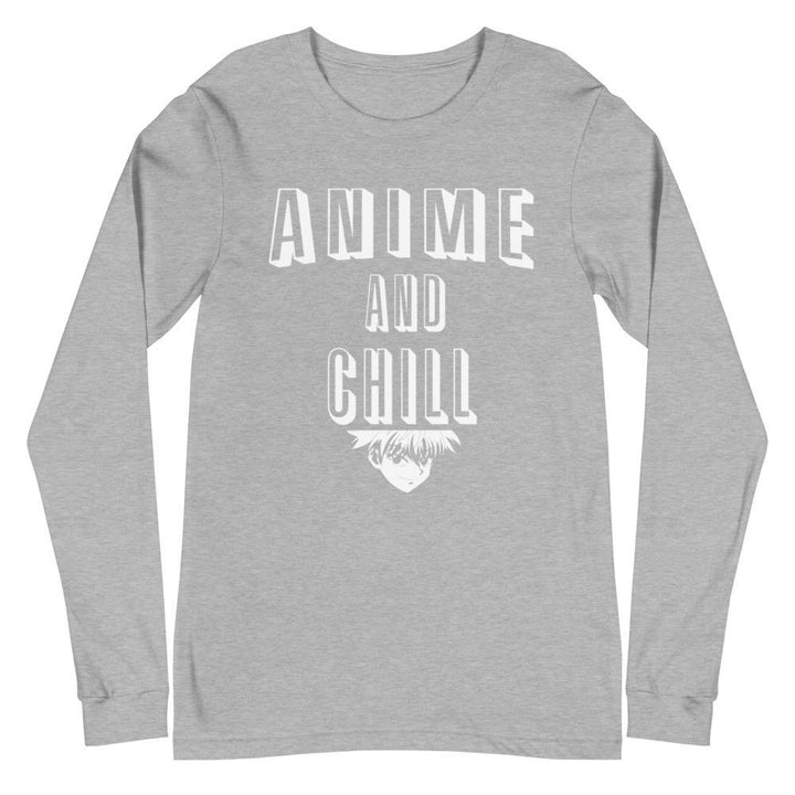 "Anime And Chill" Unisex Long Sleeve Tee - Pinned Up Ink