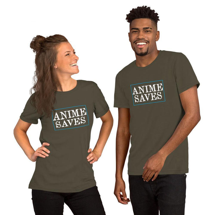 "Anime Saves" Short - Sleeve Unisex T-Shirt - Pinned Up Ink