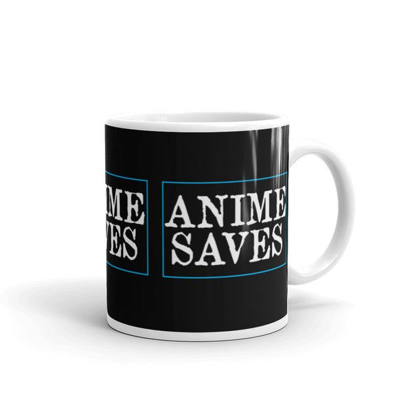 "Anime Saves" Wrap Around Mug (Black) - Pinned Up Ink