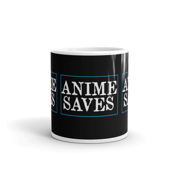 "Anime Saves" Wrap Around Mug (Black) - Pinned Up Ink