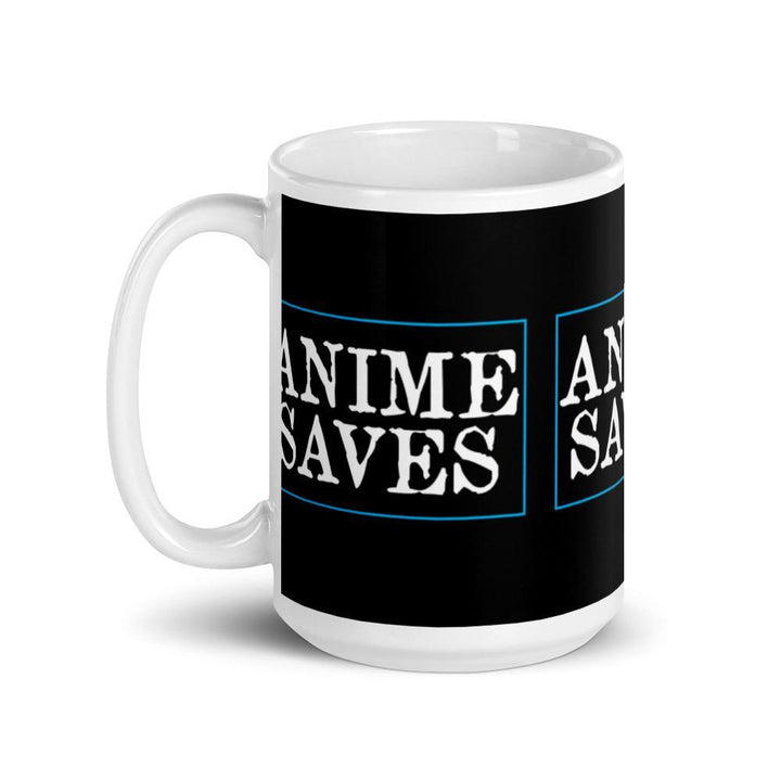 "Anime Saves" Wrap Around Mug (Black) - Pinned Up Ink