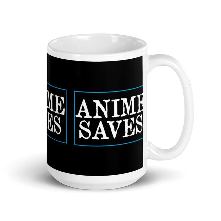 "Anime Saves" Wrap Around Mug (Black) - Pinned Up Ink