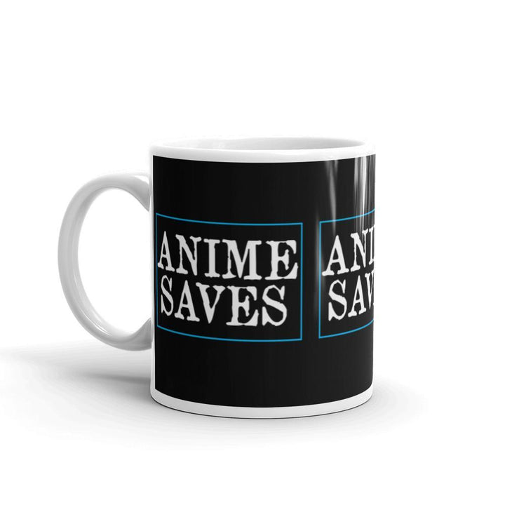 "Anime Saves" Wrap Around Mug (Black) - Pinned Up Ink