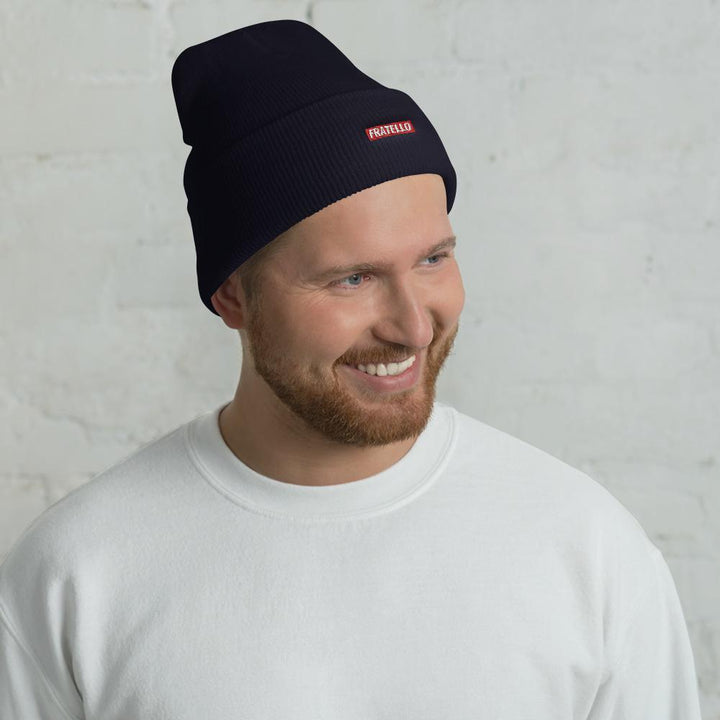 "Fratello" Cuffed Beanie (Black) - Pinned Up Ink