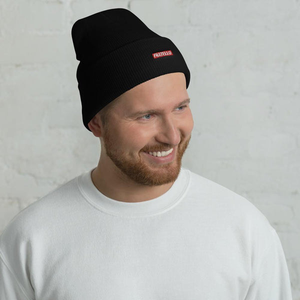 "Fratello" Cuffed Beanie (Black) - Pinned Up Ink