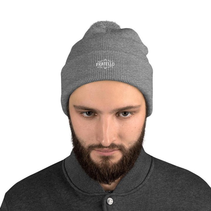 "Fratello" Pom-Pom Beanie (Solid Grey) - Pinned Up Ink