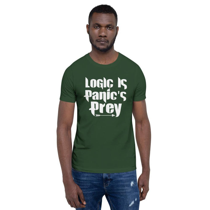 "Logic is Panic's Prey" Short-Sleeve Unisex T-Shirt - Pinned Up Ink