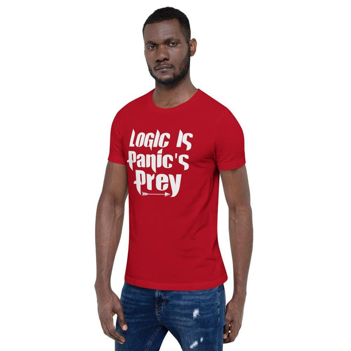 "Logic is Panic's Prey" Short-Sleeve Unisex T-Shirt - Pinned Up Ink