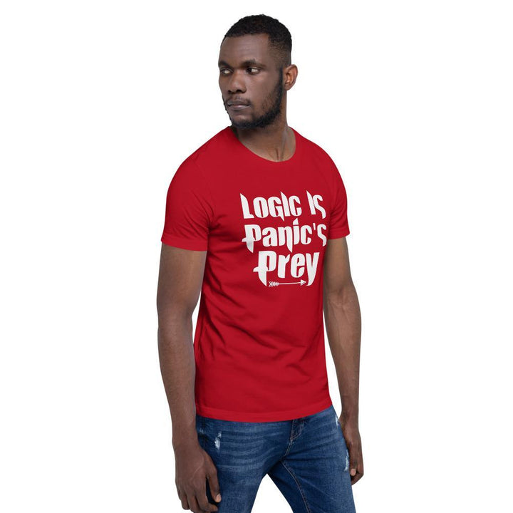 "Logic is Panic's Prey" Short-Sleeve Unisex T-Shirt - Pinned Up Ink