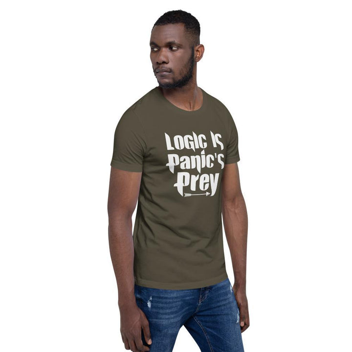 "Logic is Panic's Prey" Short-Sleeve Unisex T-Shirt - Pinned Up Ink