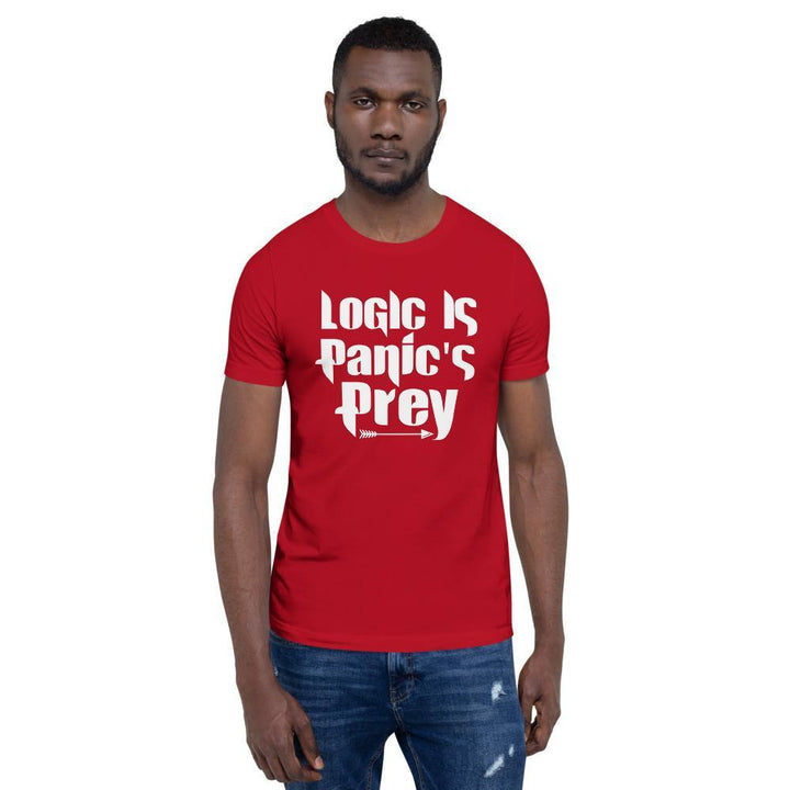 "Logic is Panic's Prey" Short-Sleeve Unisex T-Shirt - Pinned Up Ink