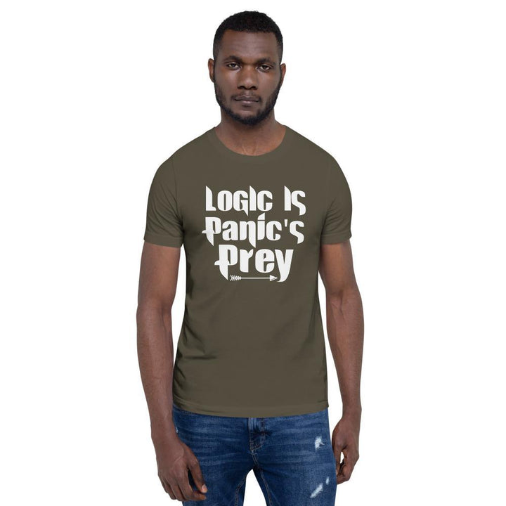 "Logic is Panic's Prey" Short-Sleeve Unisex T-Shirt - Pinned Up Ink