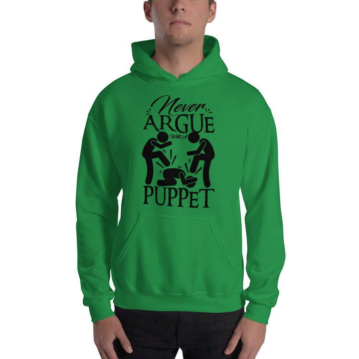 "Never Argue With A Puppet" - Action Hoodie - Pinned Up Ink