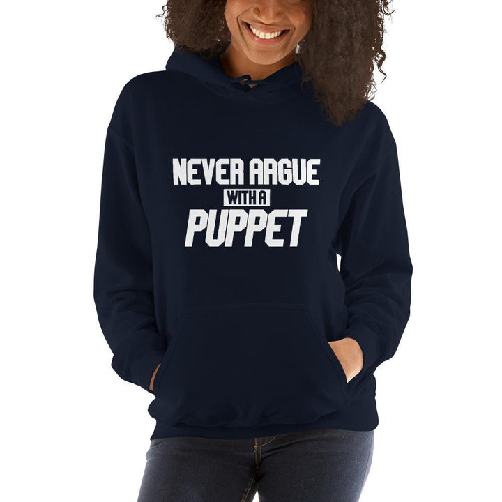 "Never Argue With A Puppet"- Basic Hoodie - Pinned Up Ink