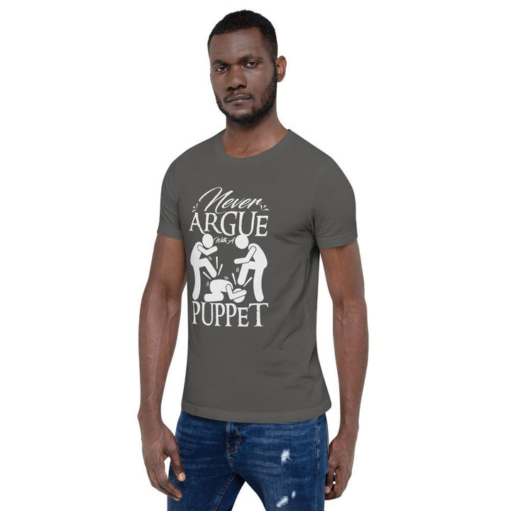 "Never Argue With A Puppet" Short-Sleeve Unisex T-Shirt - Pinned Up Ink