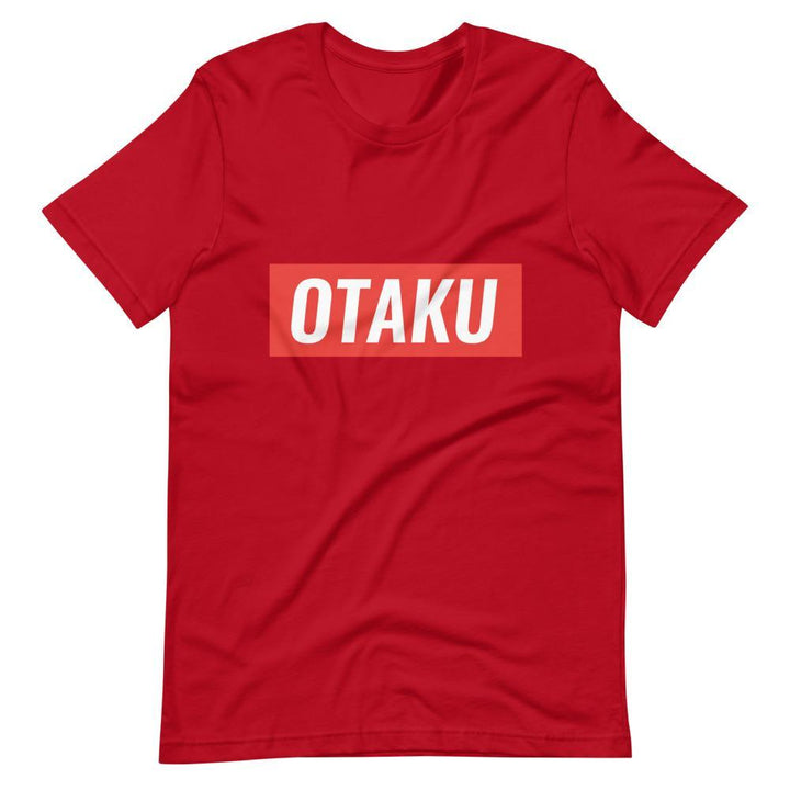 "Otaku" Red Stripe Short - Sleeve Unisex T-Shirt - Pinned Up Ink