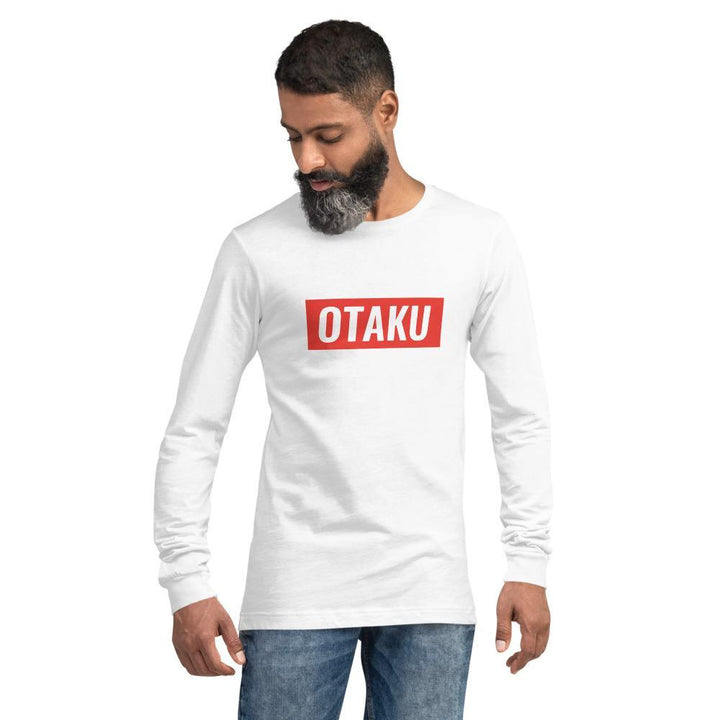 "Otaku" Red Stripe Unisex Long Sleeve Tee - Pinned Up Ink