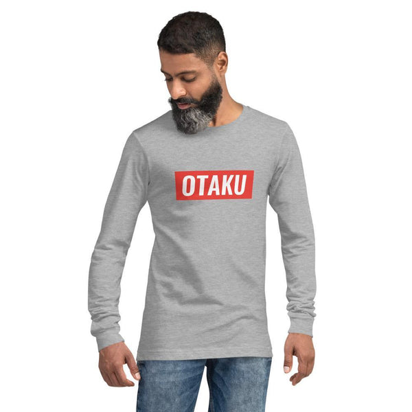 "Otaku" Red Stripe Unisex Long Sleeve Tee - Pinned Up Ink