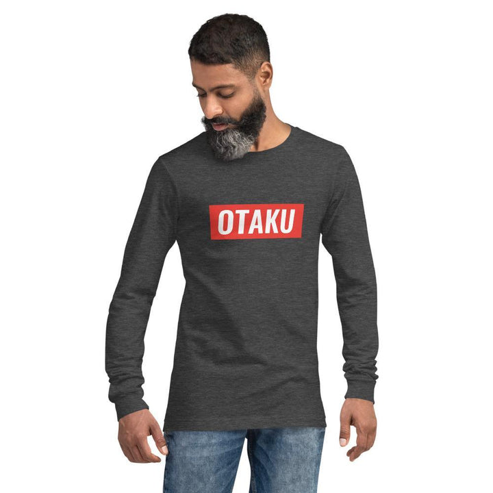 "Otaku" Red Stripe Unisex Long Sleeve Tee - Pinned Up Ink